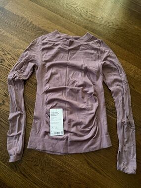 Athleta Long-Sleeve Ruched Crew Top - Dusty Mauve